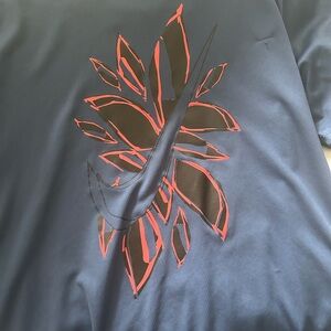 Nike Blue and Red Graphic dri fit Shirt